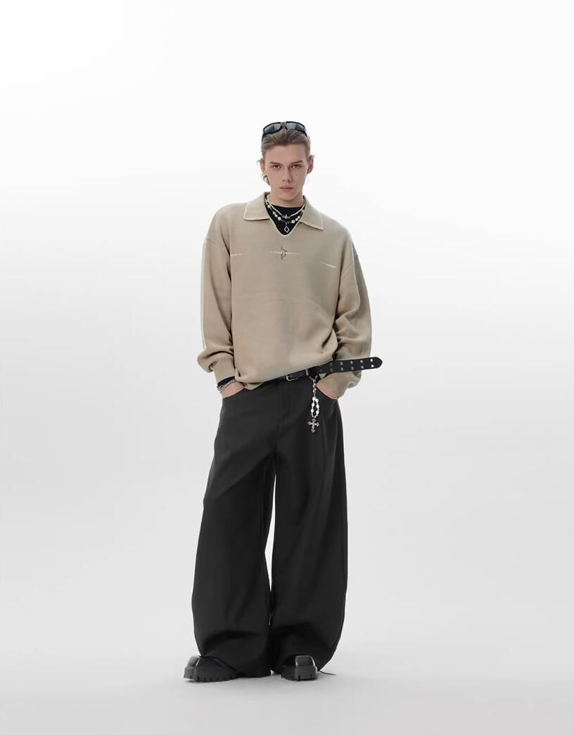 JHYQ Machete Draped Baggy Suit Pants