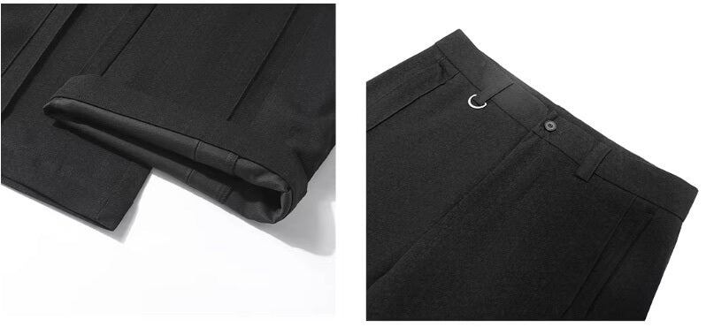JHYQ 3D Pleated Draped Baggy Suit Pants