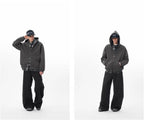 JHYQ 3D Pleated Draped Baggy Suit Pants