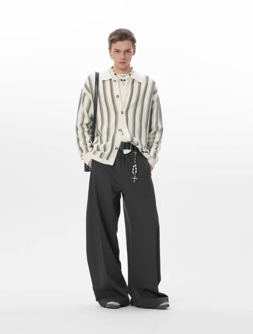 JHYQ 3D Pleated Draped Baggy Suit Pants