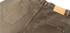 JHYQ Coffee Brown Washed Work Jeans