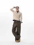 JHYQ Coffee Brown Washed Work Jeans