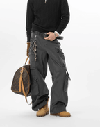JHYQ Large Multi Pocket Washed Baggy Cargo Pants