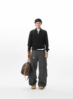 JHYQ Large Multi Pocket Washed Baggy Cargo Pants
