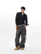 JHYQ Large Multi Pocket Washed Baggy Cargo Pants