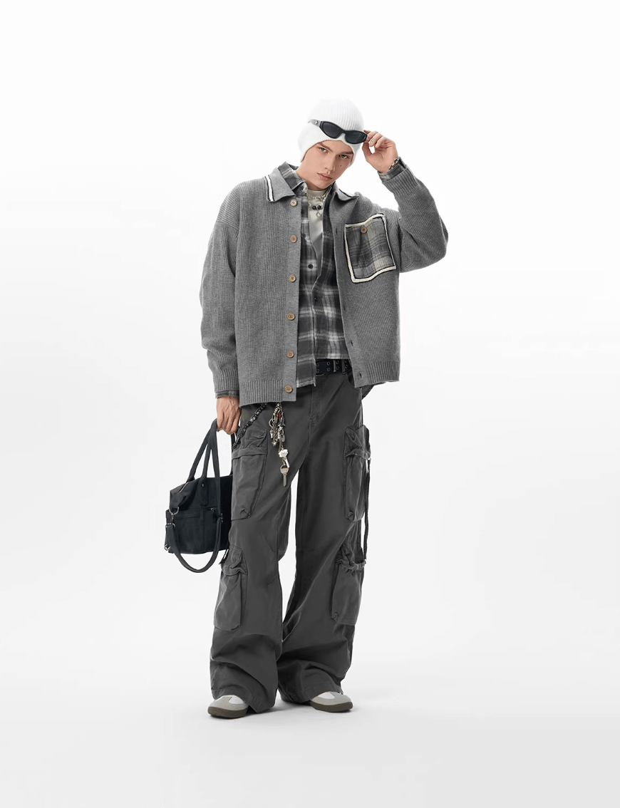 JHYQ Large Multi Pocket Washed Baggy Cargo Pants