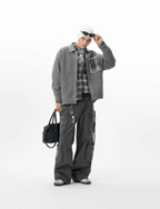 JHYQ Large Multi Pocket Washed Baggy Cargo Pants