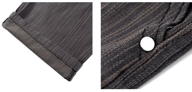 JHYQ Pinstripe Pleated Baggy Jeans