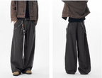 JHYQ Pinstripe Pleated Baggy Jeans