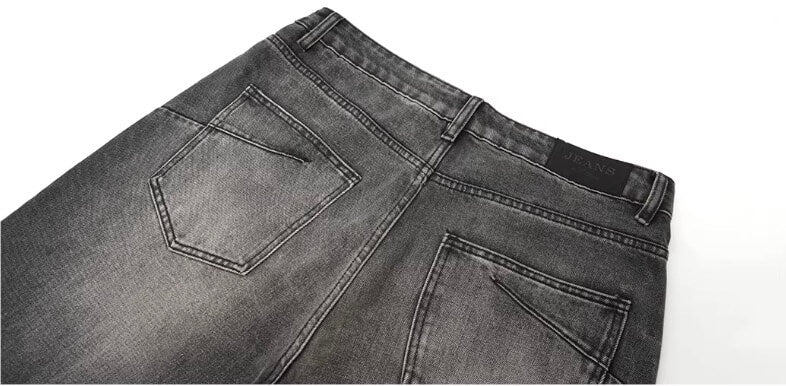 JHYQ Black Washed Lightning Burst Fade Jeans