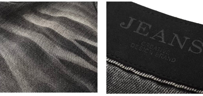 JHYQ Black Washed Lightning Burst Fade Jeans