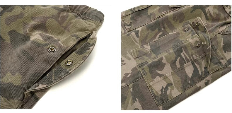 JHYQ Camouflage Drawstring Baggy Cargo Pants