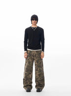 JHYQ Camouflage Drawstring Baggy Cargo Pants