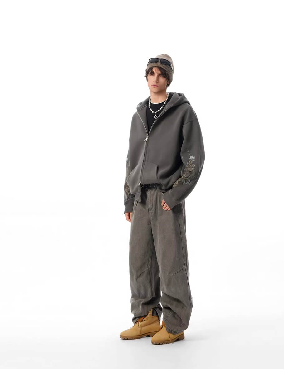 JHYQ Washed 3D Seam Baggy Work Jeans