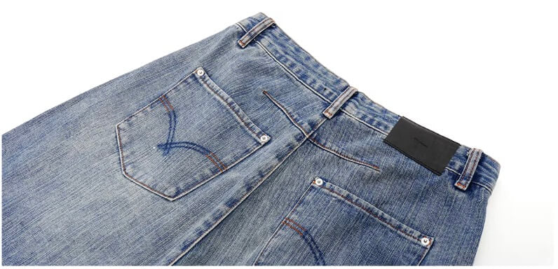 JHYQ Vintage Washed Patchwork Baggy Jeans