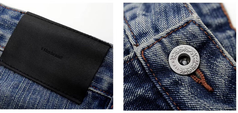 JHYQ Vintage Washed Patchwork Baggy Jeans