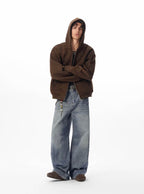JHYQ Vintage Washed Patchwork Baggy Jeans
