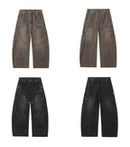 JHYQ Vintage Washed Baggy Double Knee Jeans