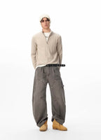 JHYQ Vintage Washed Baggy Double Knee Jeans