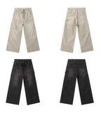 JHYQ Washed Distressed Baggy Double Knee Jeans