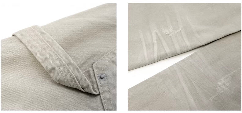 JHYQ Washed Distressed Baggy Double Knee Jeans