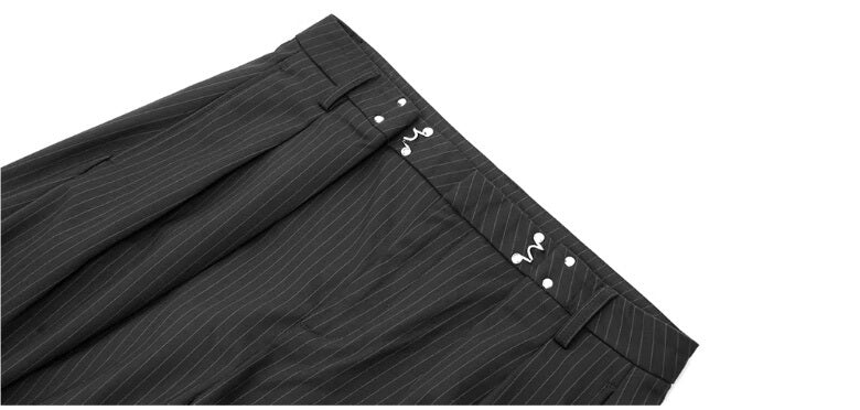 JHYQ Pinstripe Pleated Wide Leg Suit Pants