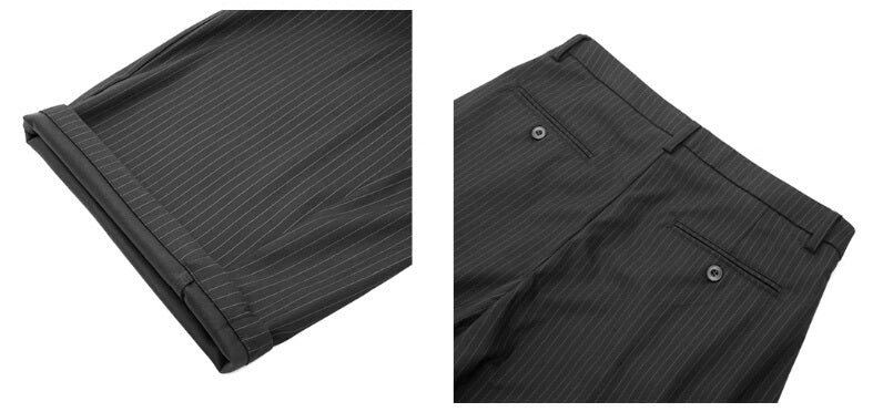 JHYQ Pinstripe Pleated Wide Leg Suit Pants