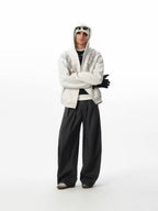 JHYQ Pinstripe Pleated Wide Leg Suit Pants