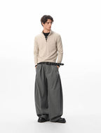 JHYQ Pinstripe Pleated Wide Leg Suit Pants