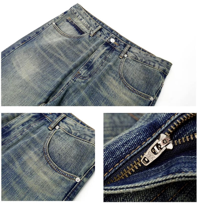 JHYQ Vintage Washed Machete Baggy Jeans