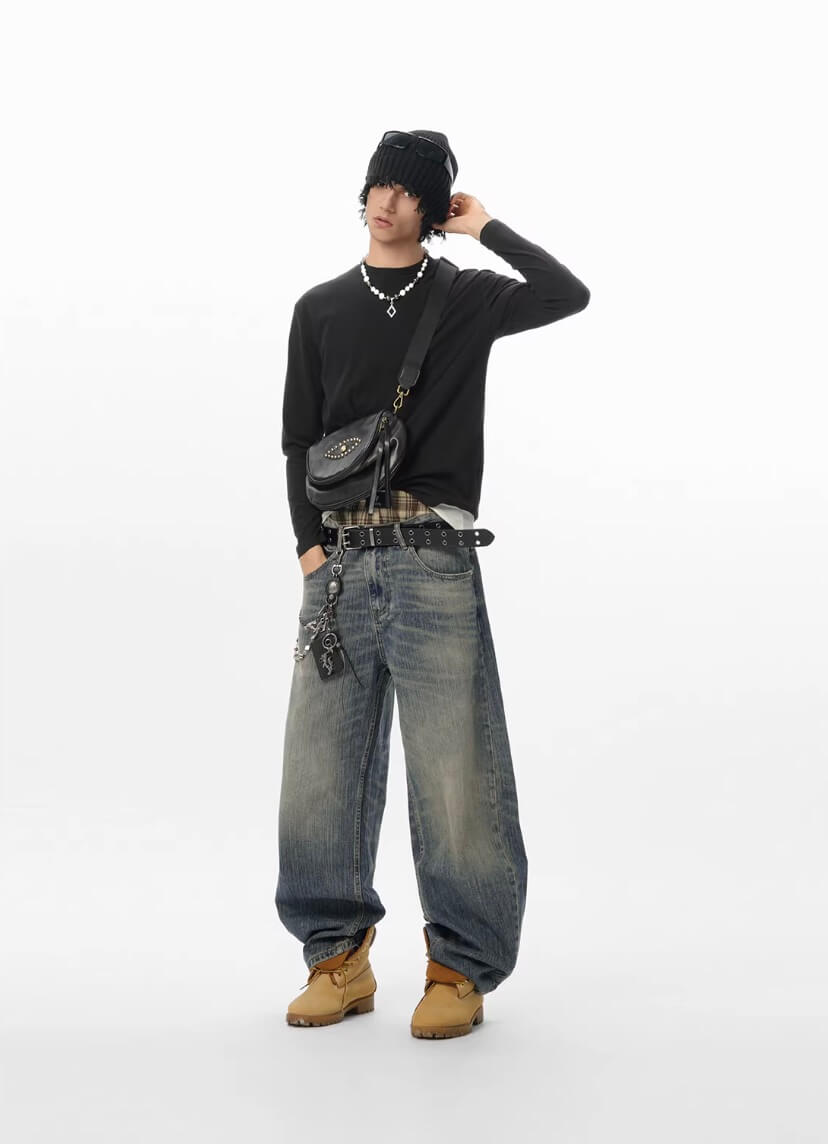 JHYQ Vintage Washed Machete Baggy Jeans
