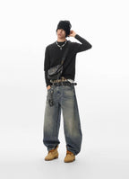 JHYQ Vintage Washed Machete Baggy Jeans