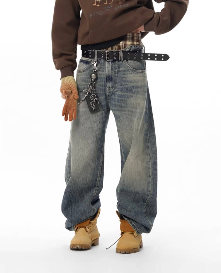 JHYQ Vintage Washed Machete Baggy Jeans