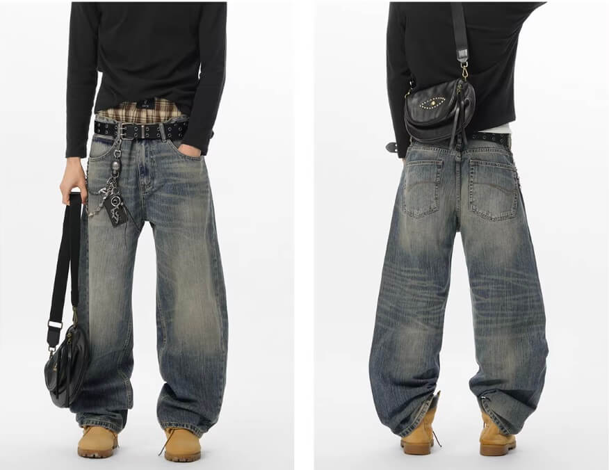 JHYQ Vintage Washed Machete Baggy Jeans