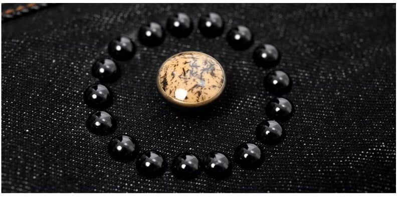 JHYQ Black Beaded Studded Curved Seam Machete Jeans