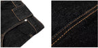 JHYQ Black Beaded Studded Curved Seam Machete Jeans