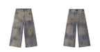 JHYQ Blue Beaded Studded Curved Seam Machete Jeans