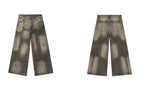 JHYQ Washed Ash Beaded Studded Curved Seam Machete Jeans