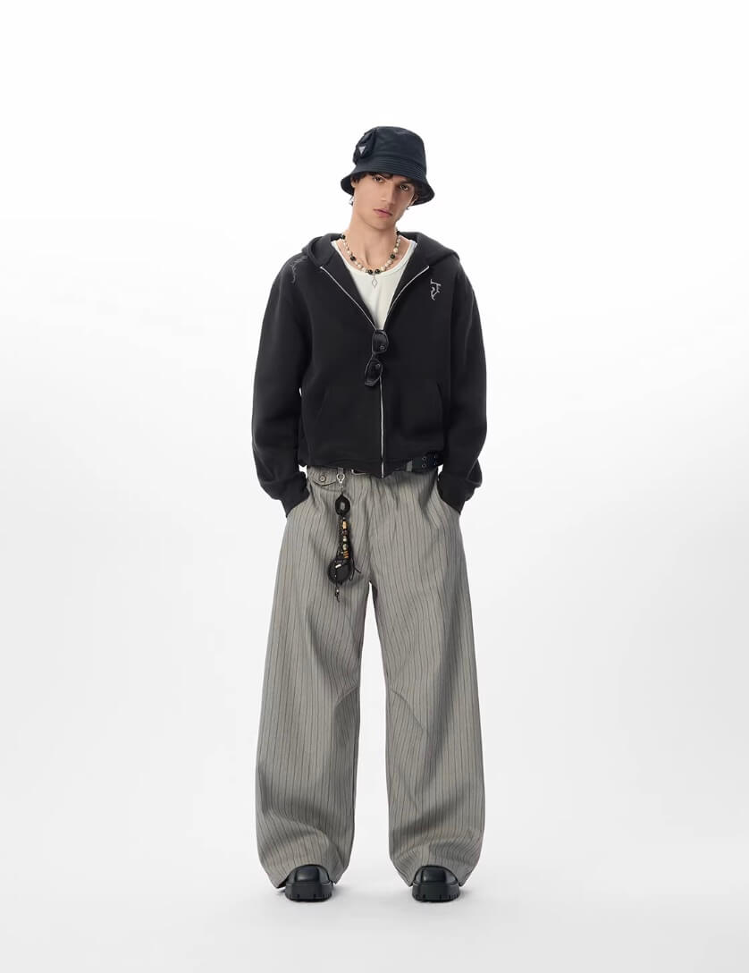 JHYQ Pinstripe Wide Leg Suit Pants