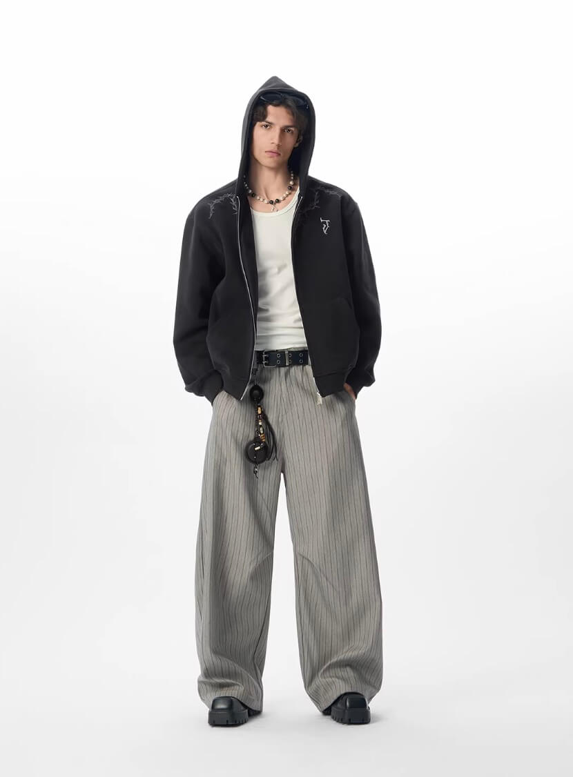 JHYQ Pinstripe Wide Leg Suit Pants