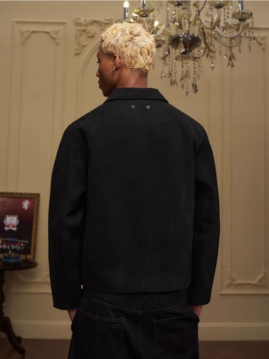 YADcrew Peace Dove Patch Suede Jacket