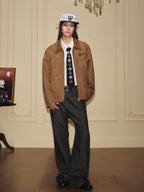 YADcrew Peace Dove Patch Suede Jacket