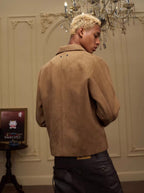 YADcrew Peace Dove Patch Suede Jacket