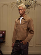 YADcrew Peace Dove Patch Suede Jacket