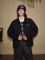 YADcrew Peace Dove Patch Suede Jacket