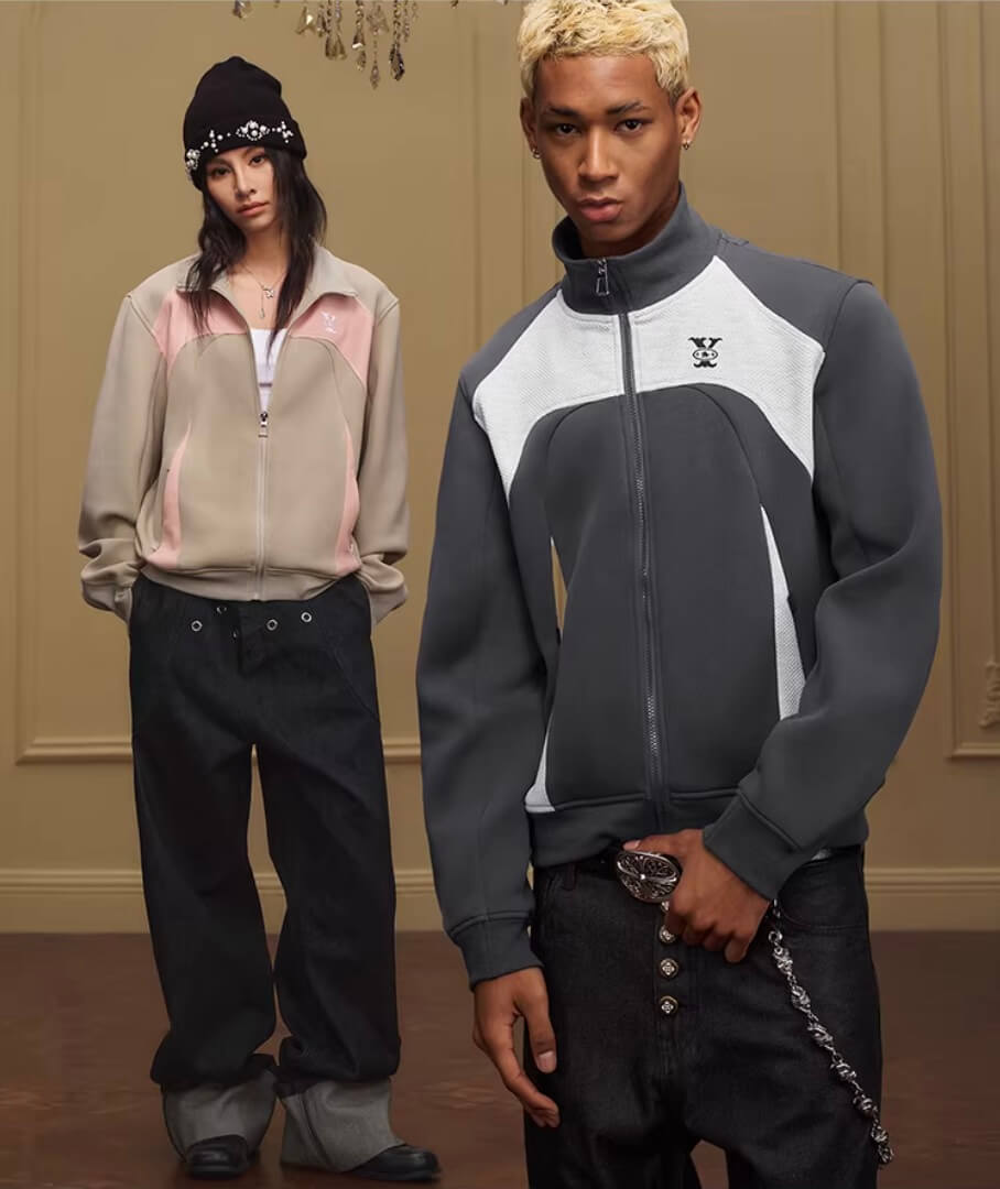 YADcrew Color Block Deconstructed Track Jacket