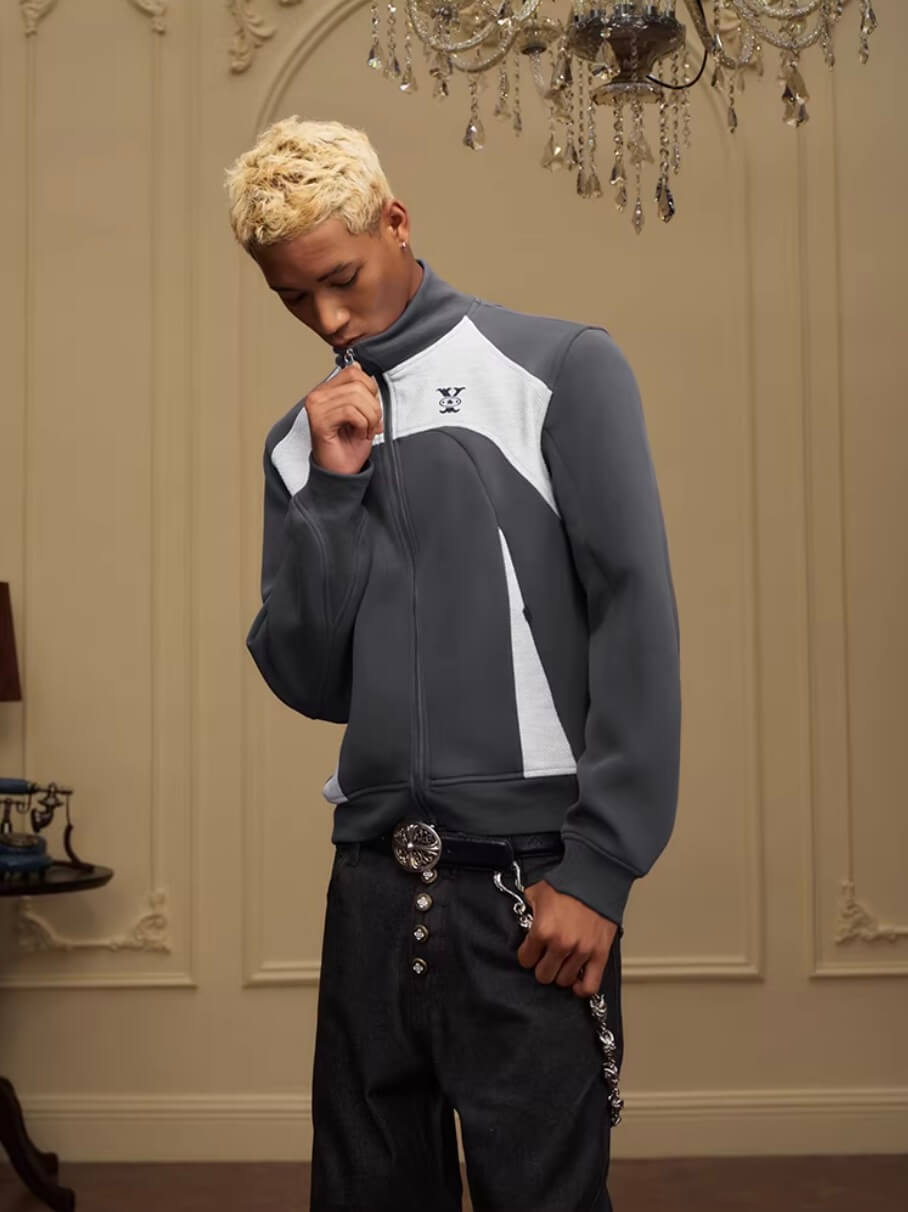 YADcrew Color Block Deconstructed Track Jacket