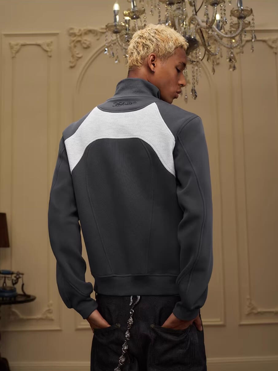 YADcrew Color Block Deconstructed Track Jacket