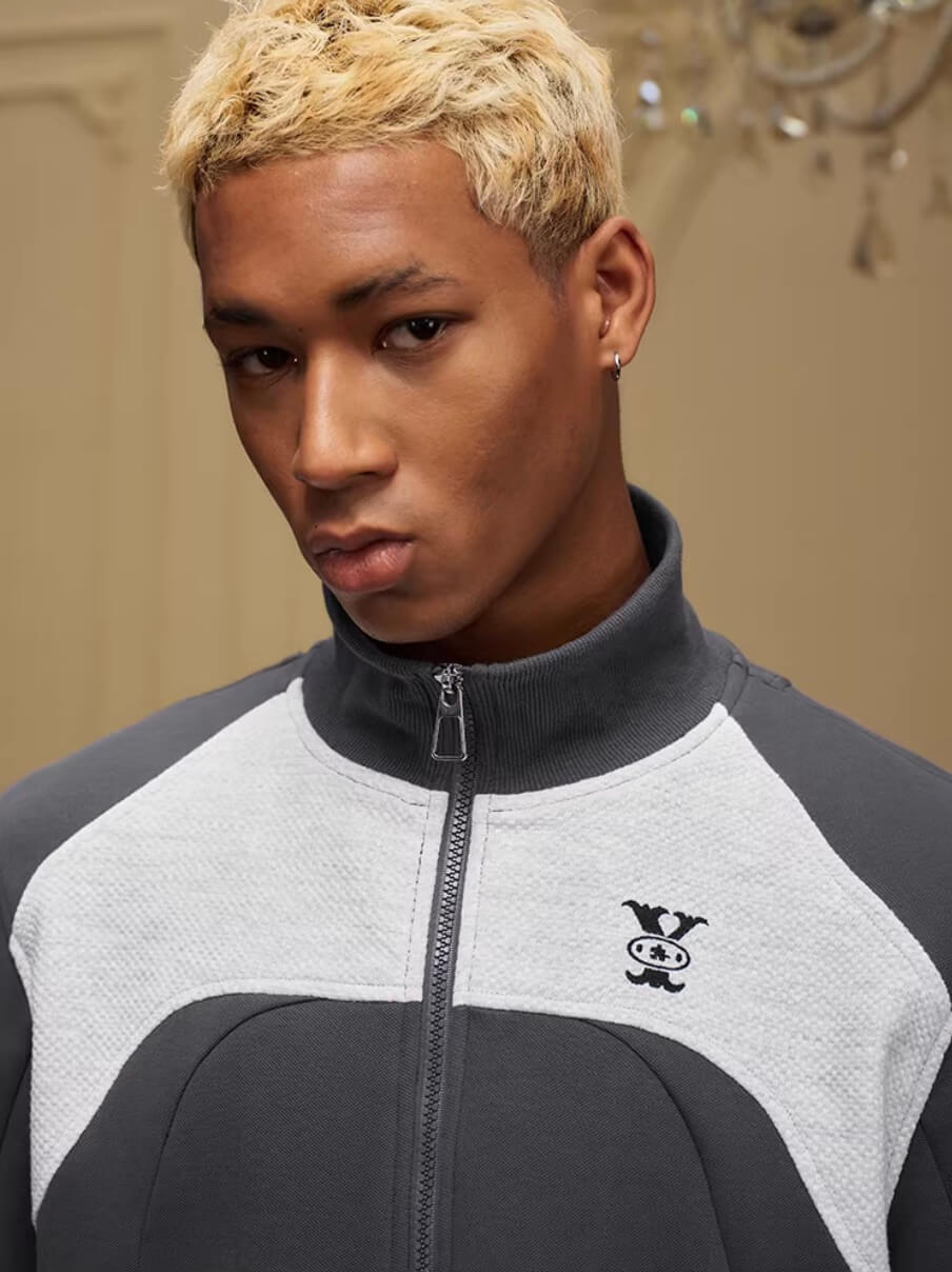 YADcrew Color Block Deconstructed Track Jacket