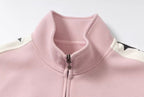 YADcrew Glitter Star Sleeve Stripe Track Jacket